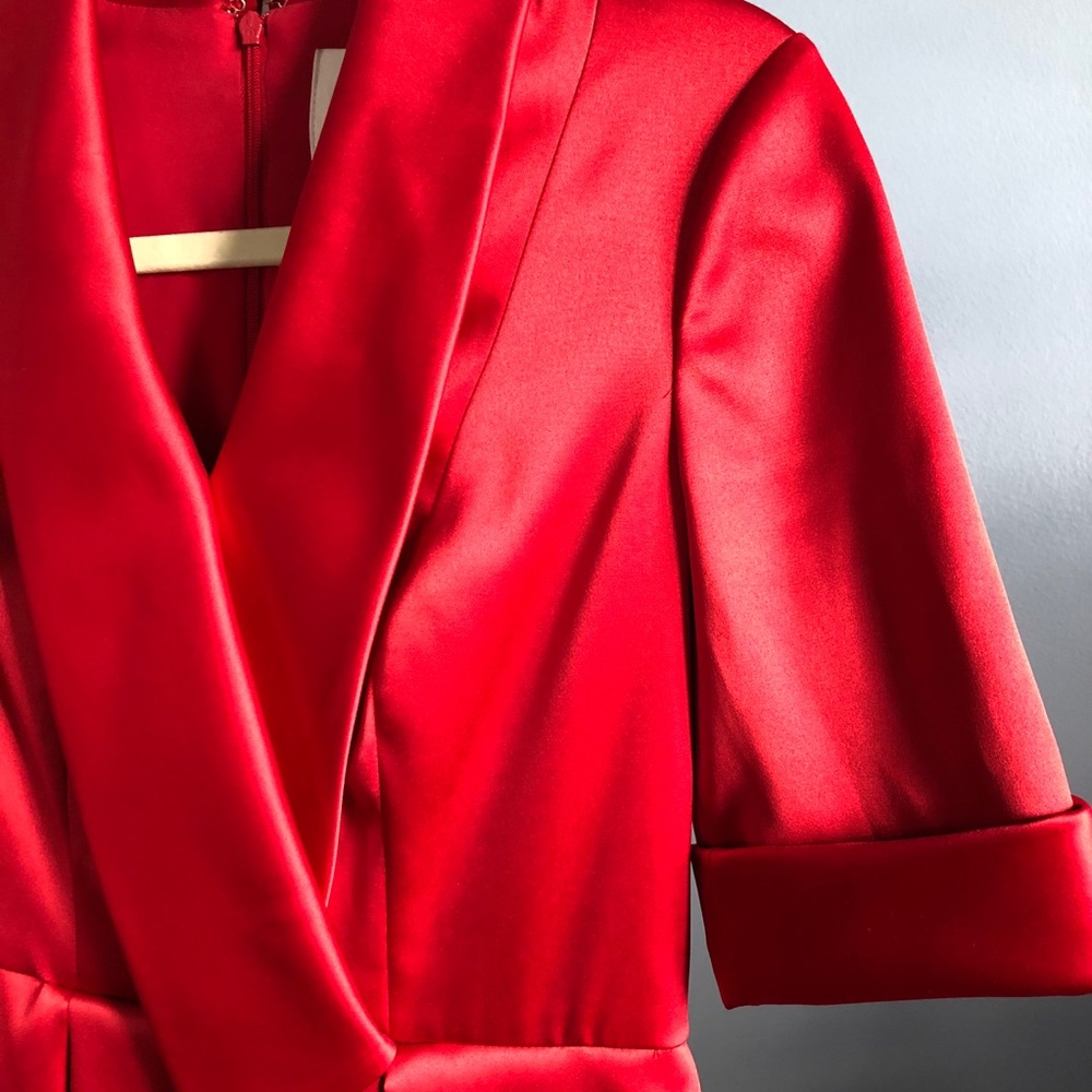 Gal Meets Glam Ruby Dress in Red Satin - Picture 4 of 5